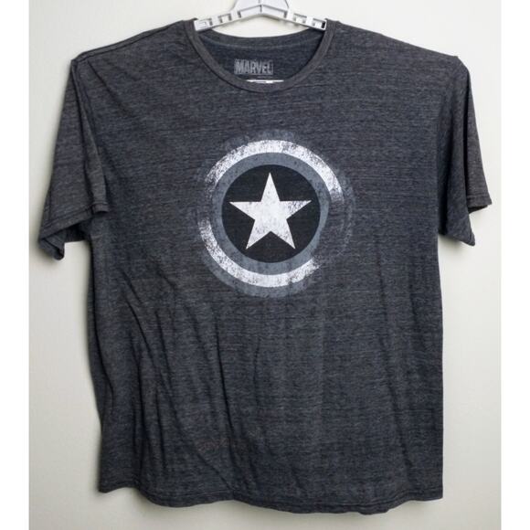 Marvel Captain America T-Shirt. Men's 2XL. Black - Picture 2 of 7